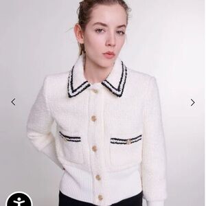 MAJE Contrasting Tweed Style Jacket size 38